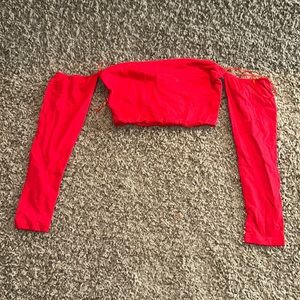 SHOWPO red off the shoulder crop top